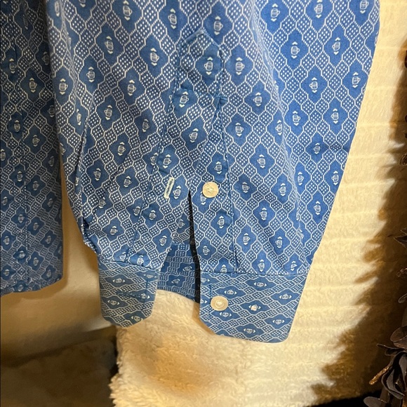 Cinch Men's Geometric Blue Shirt - Picture 5 of 7